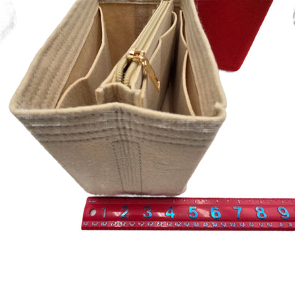 SMALL INNER PURSE LINER - Multi Pockets Cosmetic Bag (H4.1" x W8.6" x L4.3")
