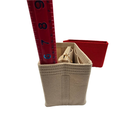 SMALL INNER PURSE LINER - Multi Pockets Cosmetic Bag (H4.1" x W8.6" x L4.3")