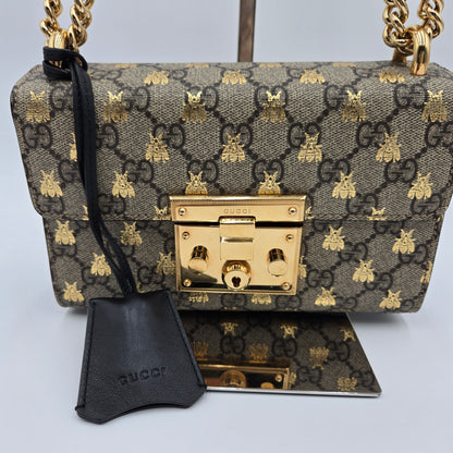 Gucci Small Padlock GG Bees 2-way Bag