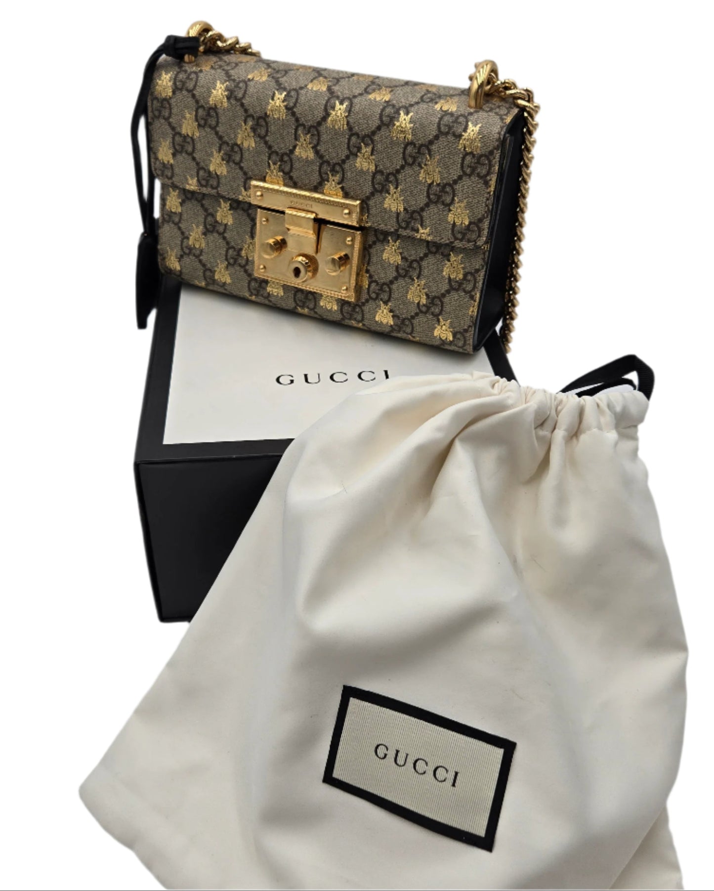 Gucci Small Padlock GG Bees 2-way Bag