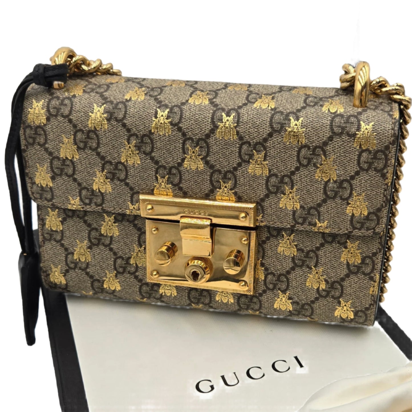 Gucci Small Padlock GG Bees 2-way Bag