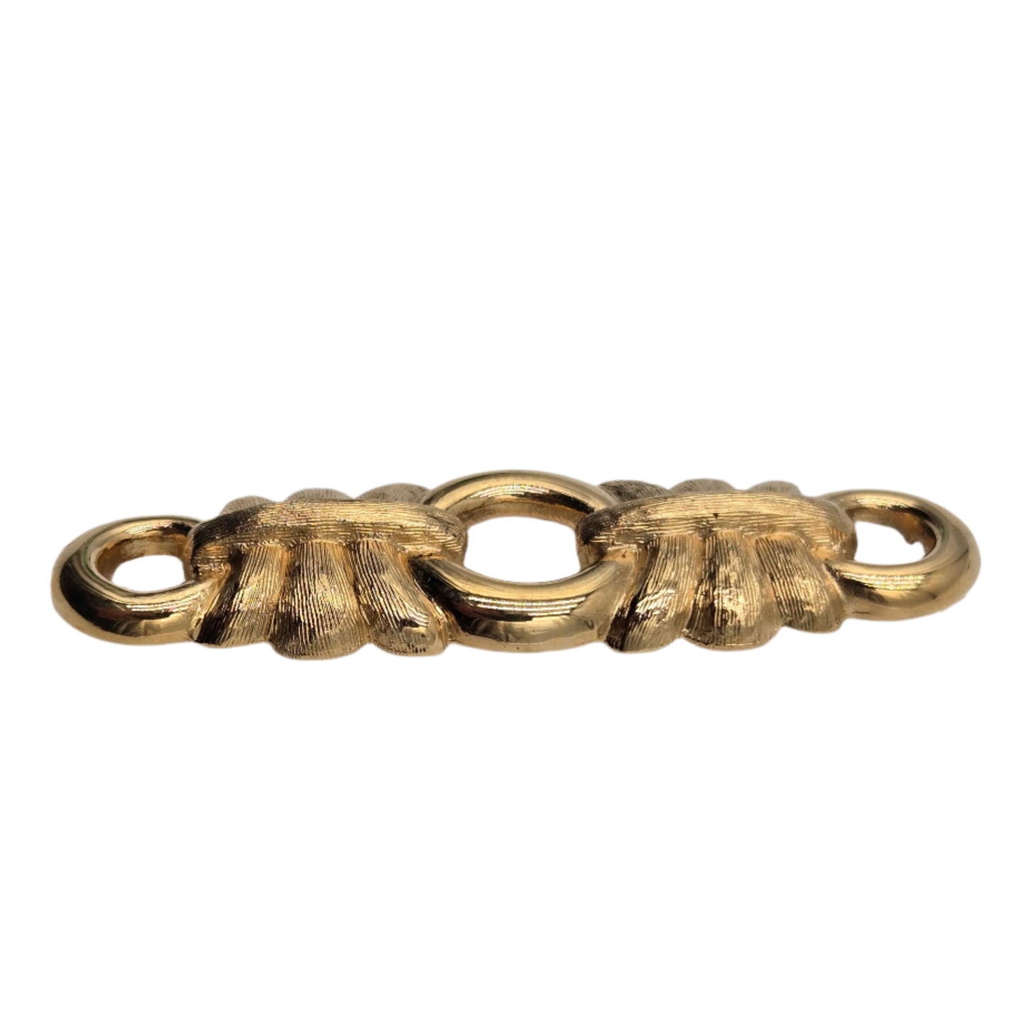 Givenchy Vintage Brooch Pin Brushed Gold Bar Linked Textured - VINTAGE 1980s