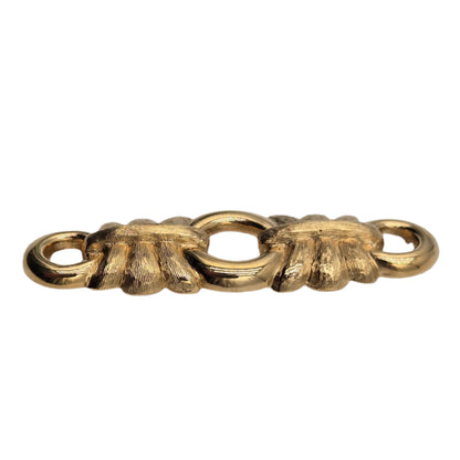 Givenchy Vintage Brooch Pin Brushed Gold Bar Linked Textured - VINTAGE 1980s
