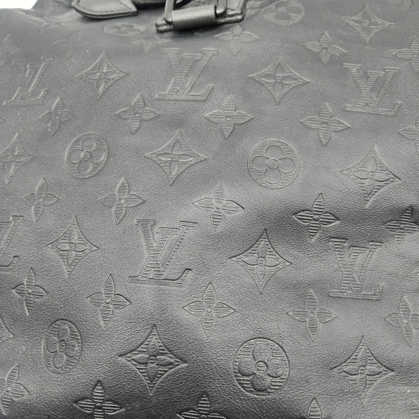 Louis Vuitton Black Embossed&nbsp;Monogram Leather Backpack