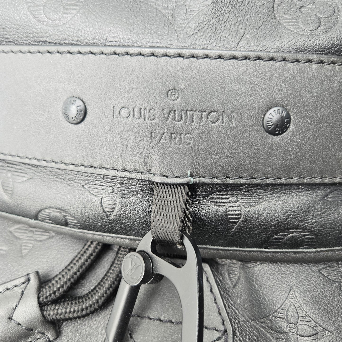 Louis Vuitton Black Embossed&nbsp;Monogram Leather Backpack