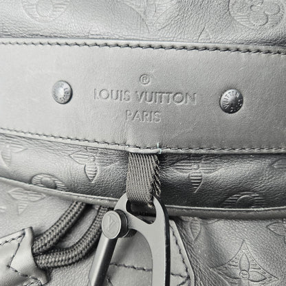 Louis Vuitton Black Embossed&nbsp;Monogram Leather Backpack