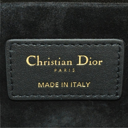 Christian Dior Vanity Bag Shoulder Leather Canvas Black Crossbody/Top Handle