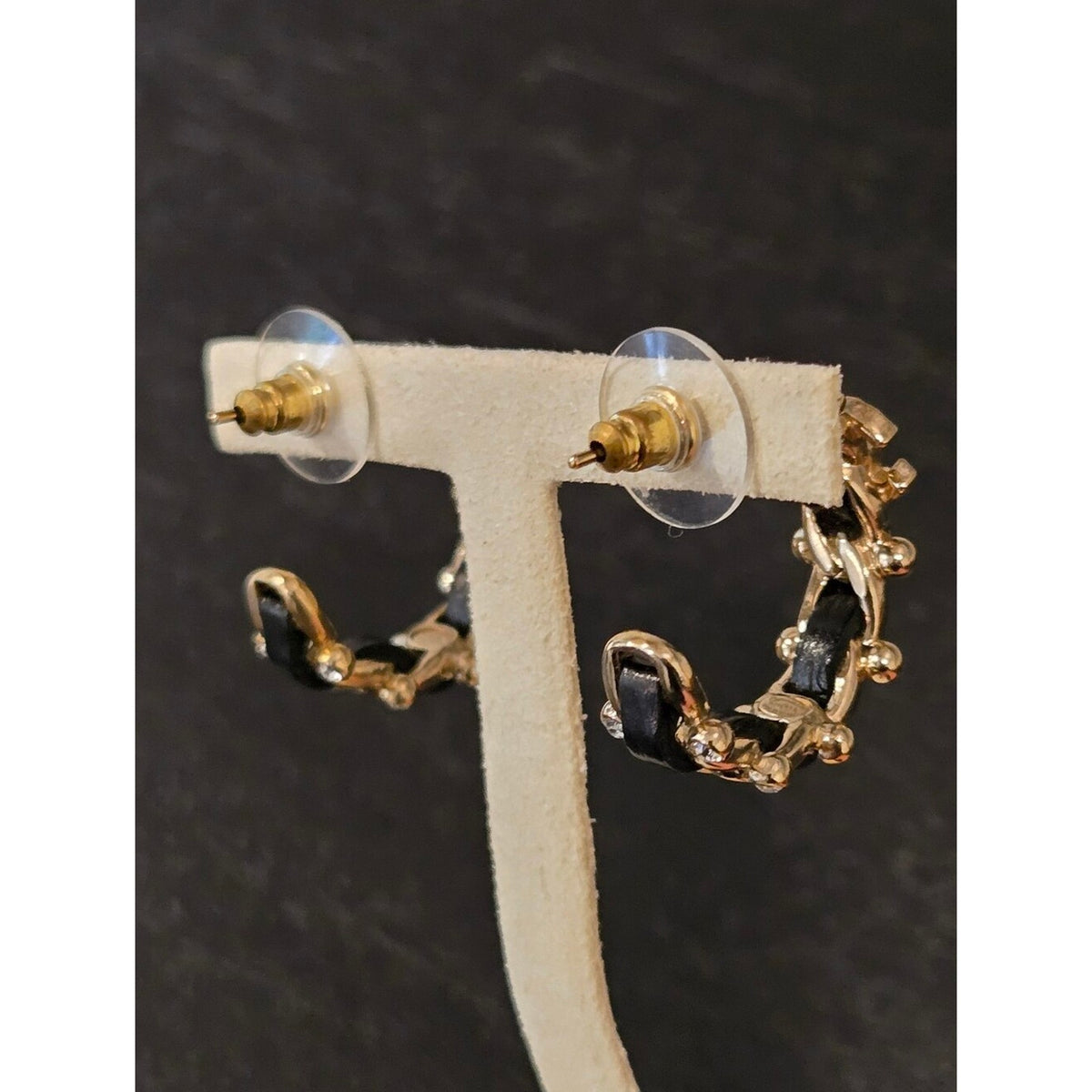 #197 - Chanel CC Hoop Earrings w/leather 2021
