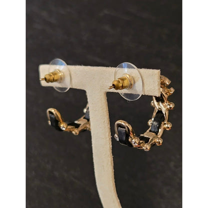 #197 - Chanel CC Hoop Earrings w/leather 2021
