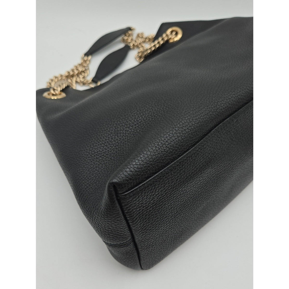 Gucci Interlocking G Soho Chain Tote Handbag, Leather, Black, 536196 - COA incl