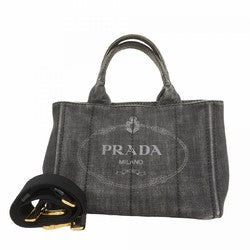 Prada Mini Tote Bag Canapa Denim Black - COA included