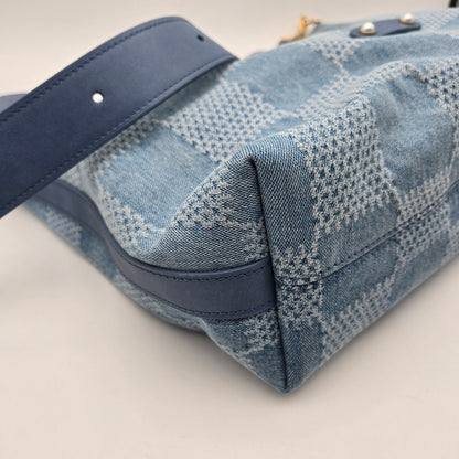 NWT - Louis Vuitton Damier Denim Vagabond Hobo Blue, COA included