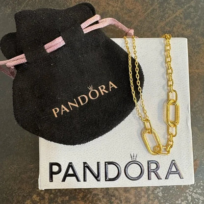 Pandora ME Double Link Chain Necklace & Louis Vuitton Lock/Key