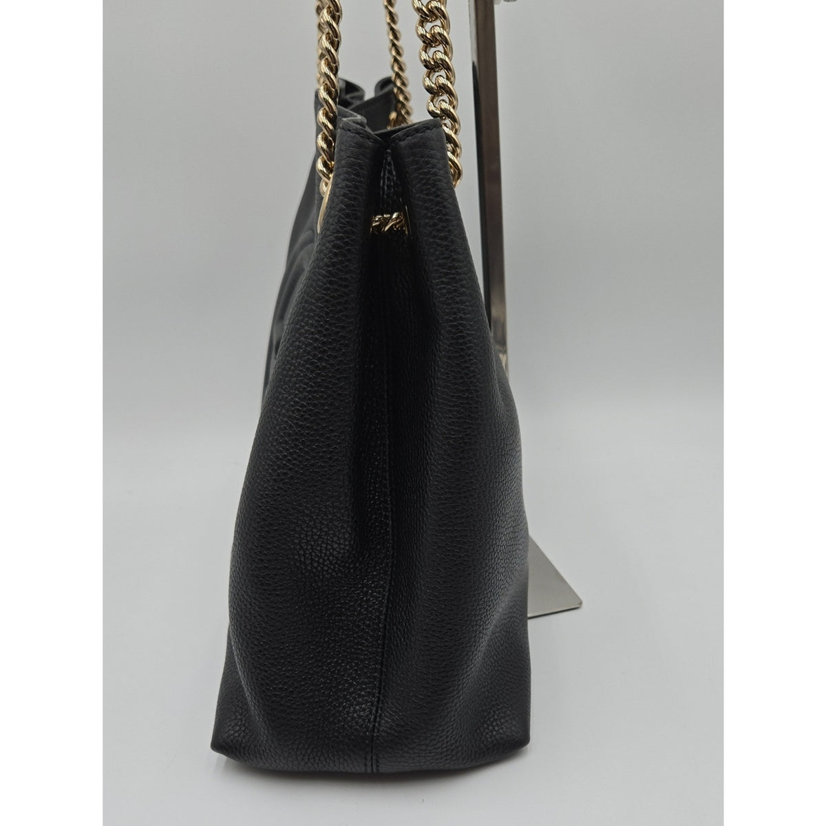 Gucci Interlocking G Soho Chain Tote Handbag, Leather, Black, 536196 - COA incl