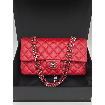 Chanel Double Flap Caviar Mefium Silver Hardware SERIES 20