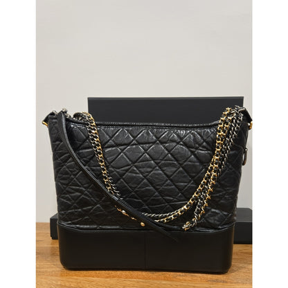 CHANEL Gabrielle Doo Large Vintage calf Chain Shoulder - Black (2017-2018)