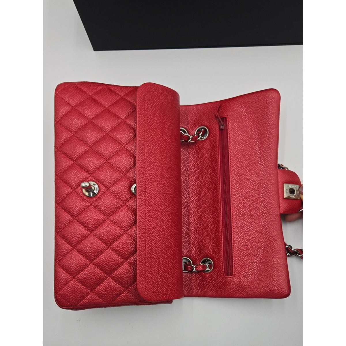 Chanel Double Flap Caviar Mefium Silver Hardware SERIES 20