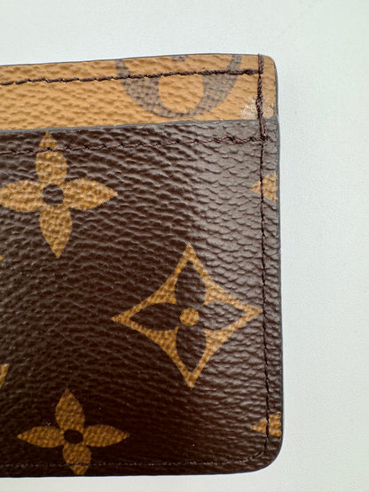 Louis Vuitton Porte Carte Monogram Reverse Business Card Holder - LIKE NEW