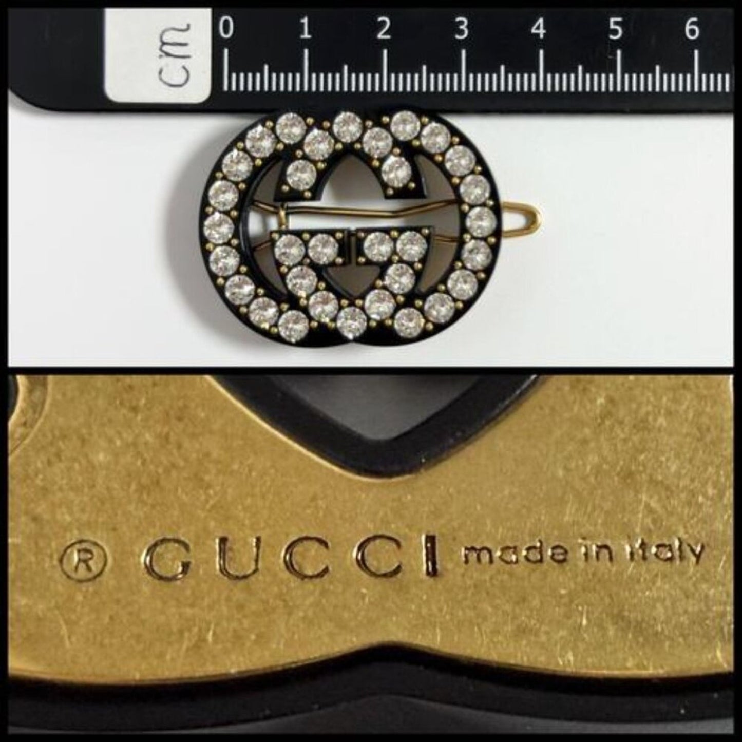 #107 - Gucci Women's Hairpin Hair Clip Barrette Double G