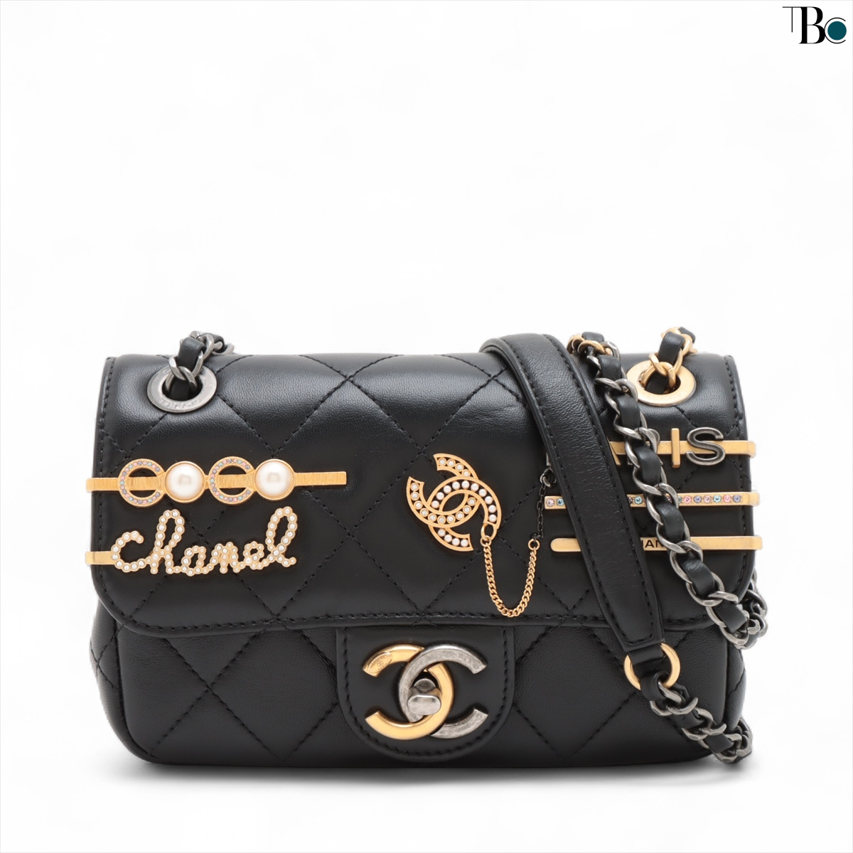 Chanel Coco Clips Flap Bag Embellished Quilted Lambskin Small - LIKE NEW