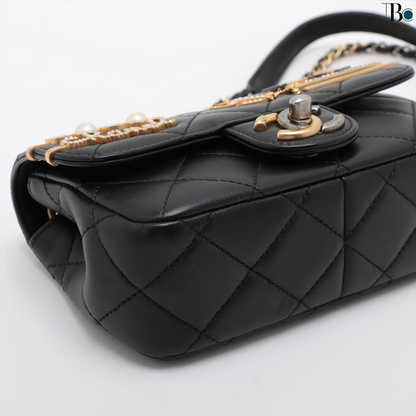 Chanel Coco Clips Flap Bag Embellished Quilted Lambskin Small - LIKE NEW