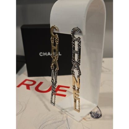#202 - CHANEL B20 Pearl/Crystal Bright Young Things Earrings Gold Ruthenium