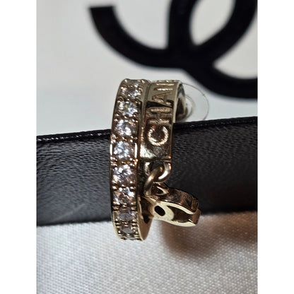 #491 Chanel 2022 Strass CC Drop Earrings