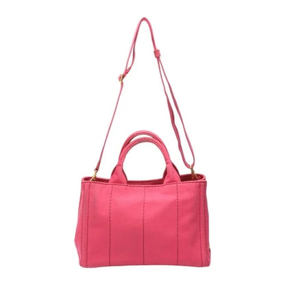 PRADA Canvas Canapa Tote Cotton Denim B2439G Pink 2-way Bag
