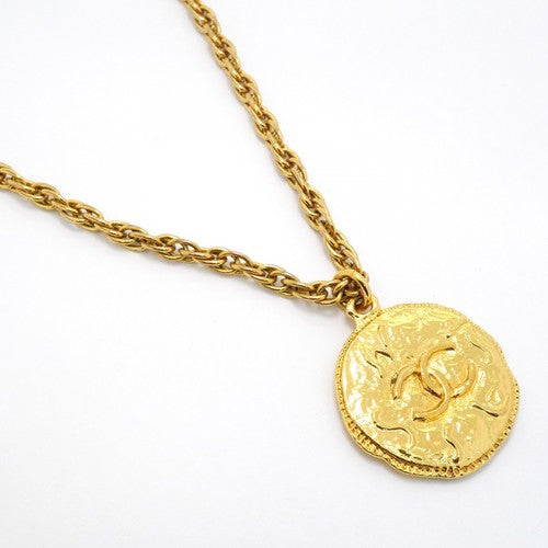 Chanel Necklace Coco Mark Circle GP Plated Gold