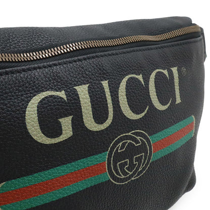 Gucci Sherry Line Belt Bag, Waist Pouch, Body Leather, Black, 493869_2