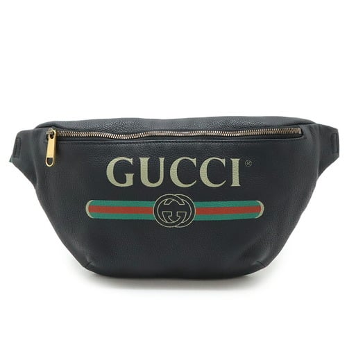 Gucci Sherry Line Belt Bag, Waist Pouch, Body Leather, Black, 493869_2