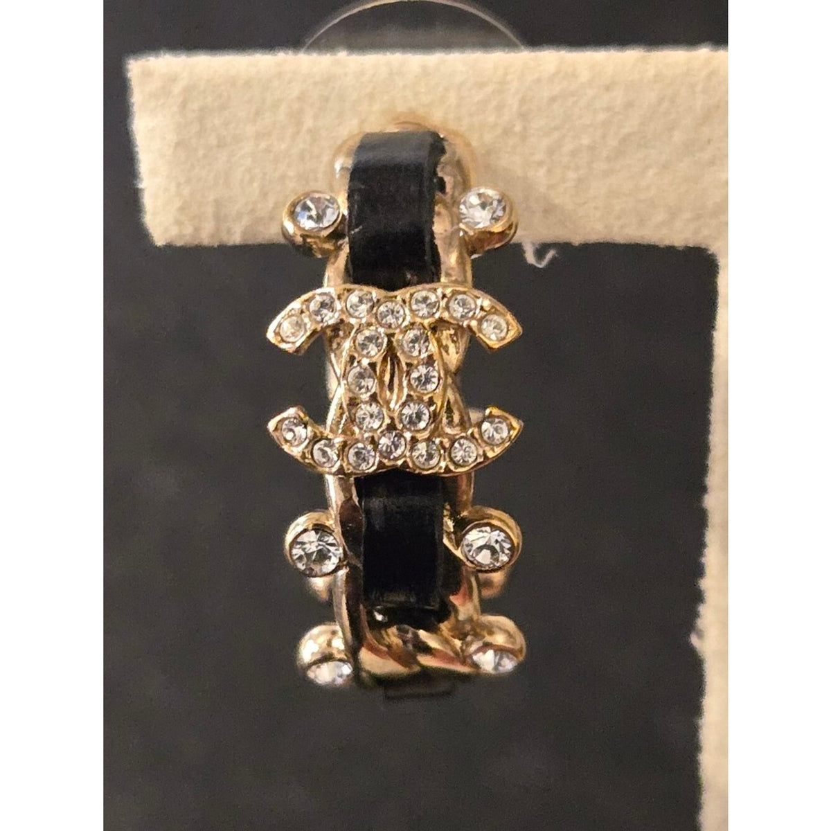 #197 - Chanel CC Hoop Earrings w/leather 2021