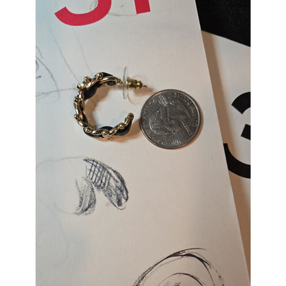 #197 - Chanel CC Hoop Earrings w/leather 2021