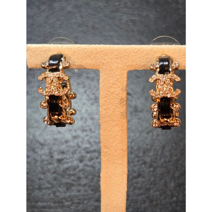 #197 - Chanel CC Hoop Earrings w/leather 2021