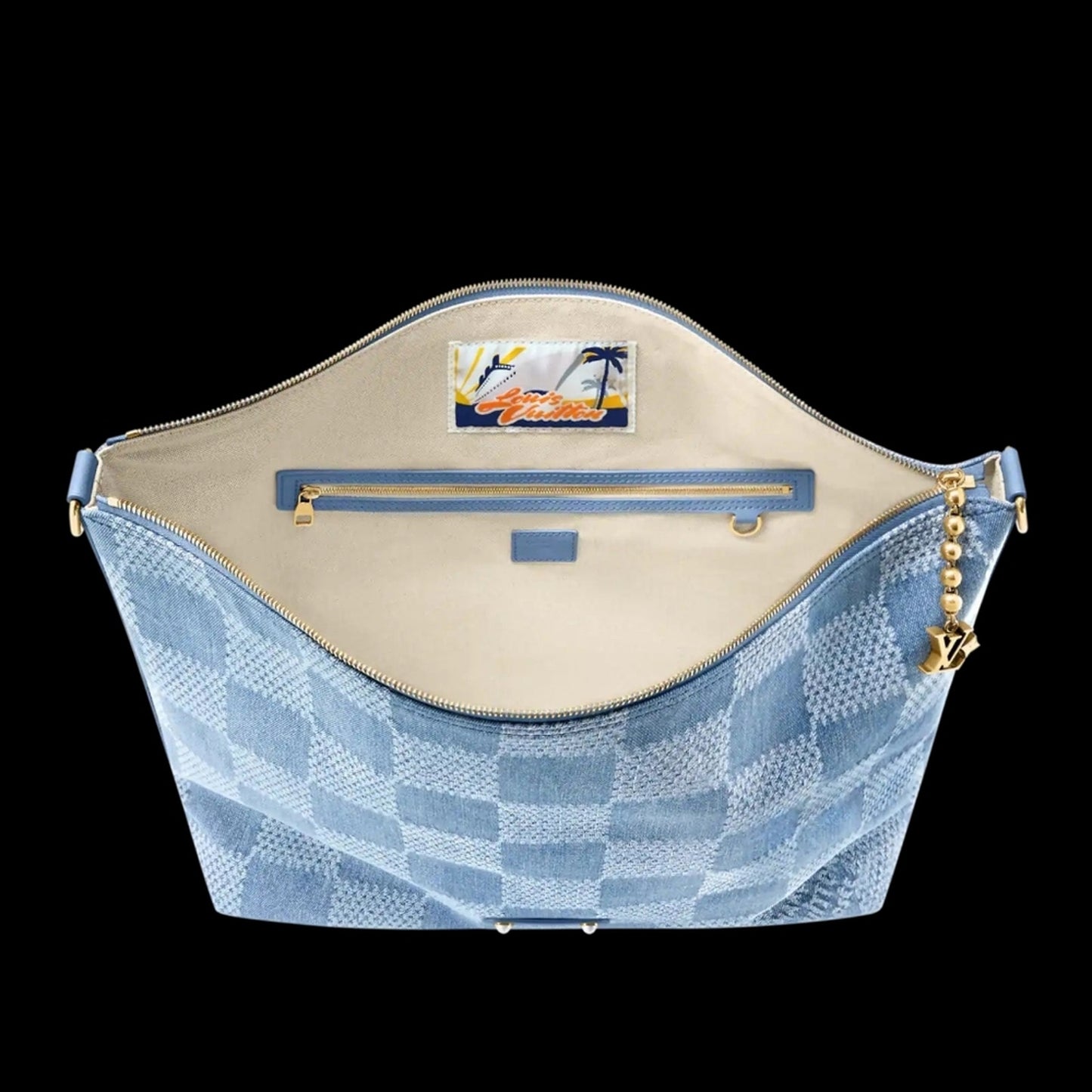 NWT - Louis Vuitton Damier Denim Vagabond Hobo Blue, COA included