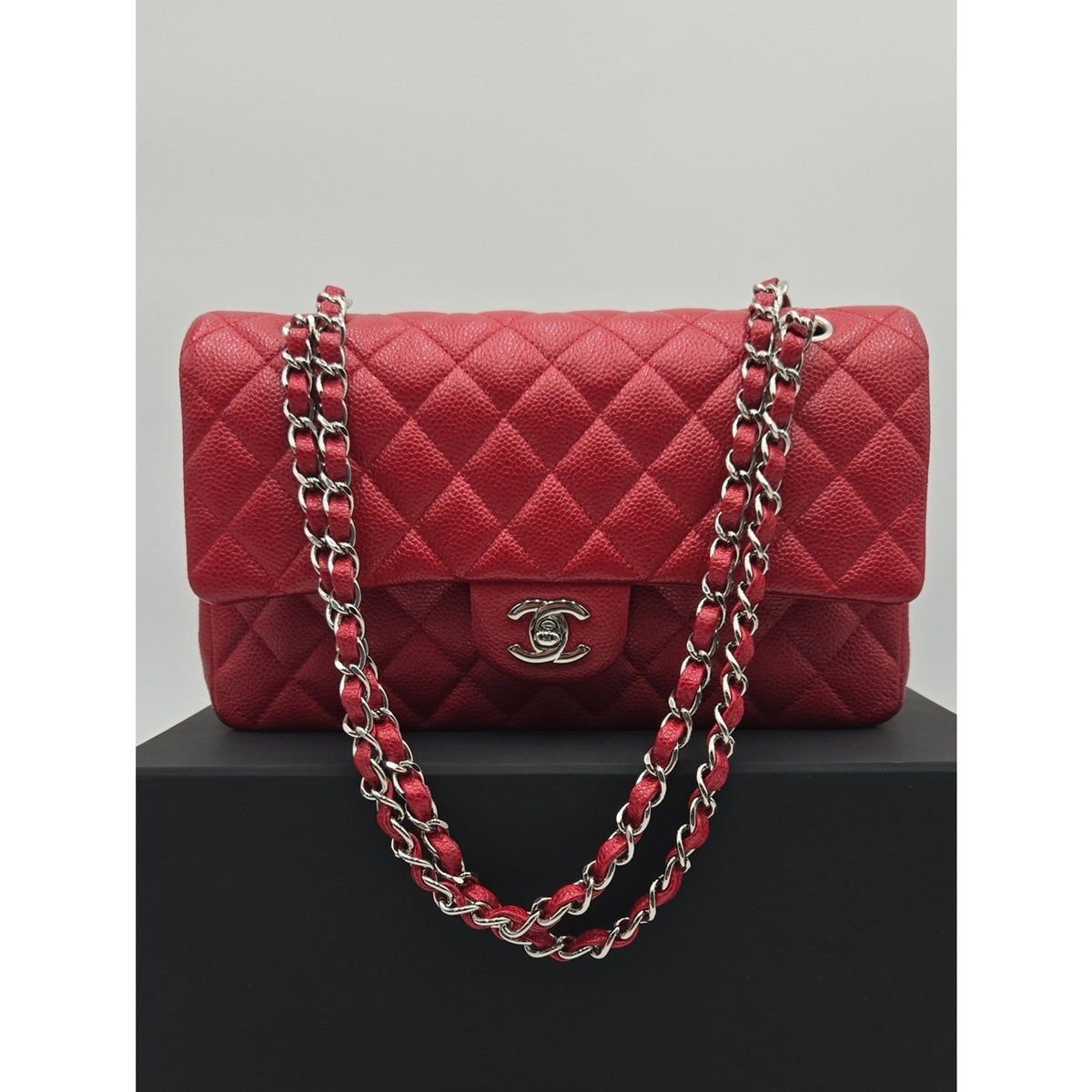Chanel Double Flap Caviar Mefium Silver Hardware SERIES 20