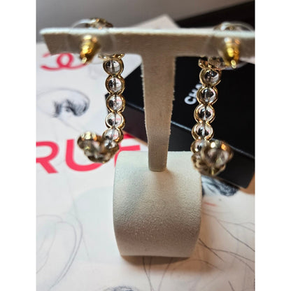 #198 - Chanel Gold-Tone/Transparent Resin CC Hoop Earrings A24