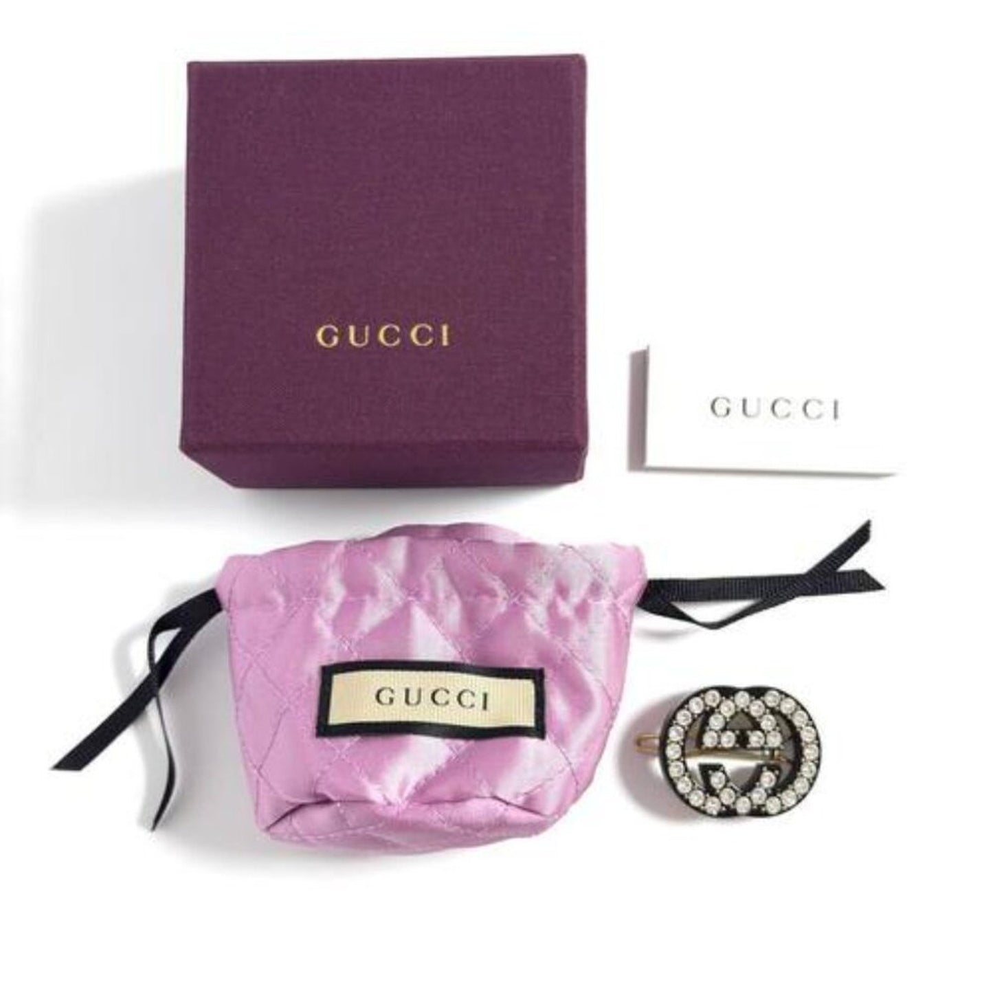 #107 - Gucci Women's Hairpin Hair Clip Barrette Double G
