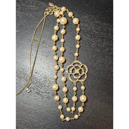 #184 - CHANEL Camellia Faux Pearl Necklace 2013