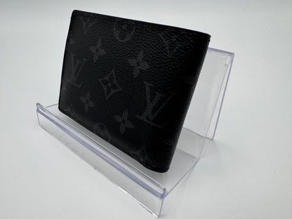 Louis Vuitton Monogram Eclipse Portefeuille Multiple Bi-fold Wallet Black PVC Men's