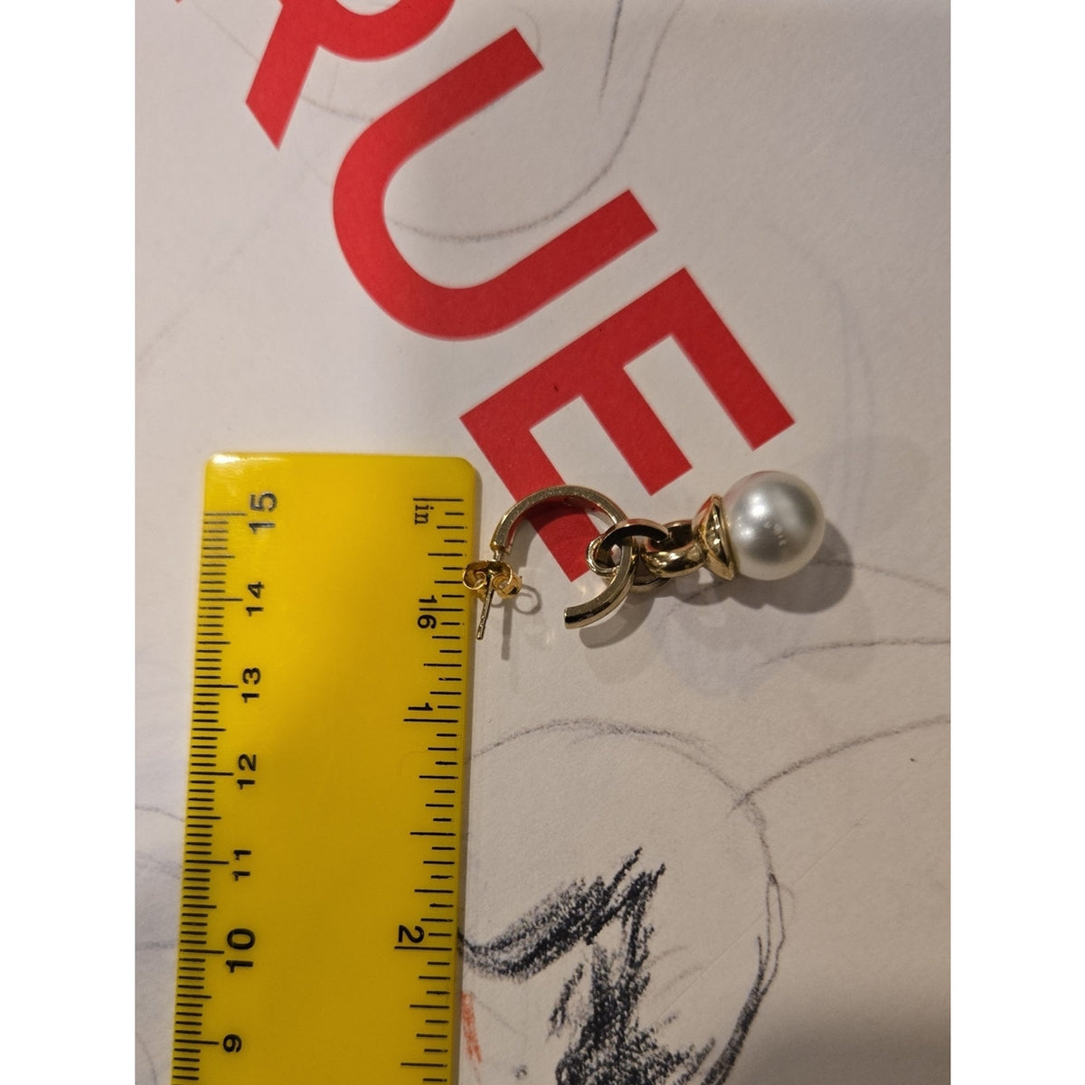 #204 CHANEL Coco Mark A22B Piercing jewelry GP x rhinestone Earrings