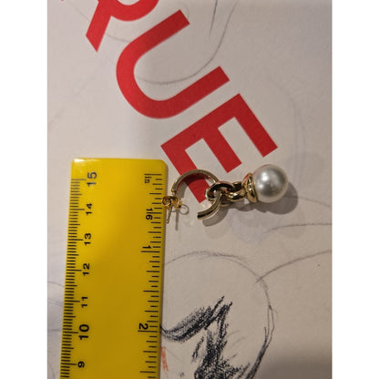 #204 CHANEL Coco Mark A22B Piercing jewelry GP x rhinestone Earrings