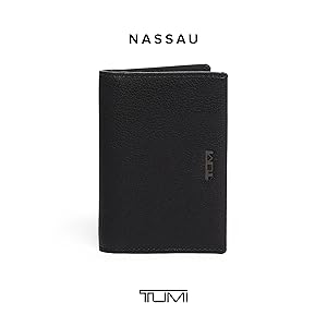 TUMI - Nassau Multi Window Card Case - Leather Travel Wallet for Men & Women - Card Case Holder - RFID Blocking Wallet - Black Texture-