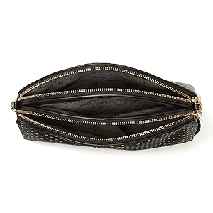 Kate Spade New York Spencer Metallic Dots Double Zip Crossbody Black - NEW