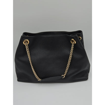 Gucci Interlocking G Soho Chain Tote Handbag, Leather, Black, 536196 - COA incl