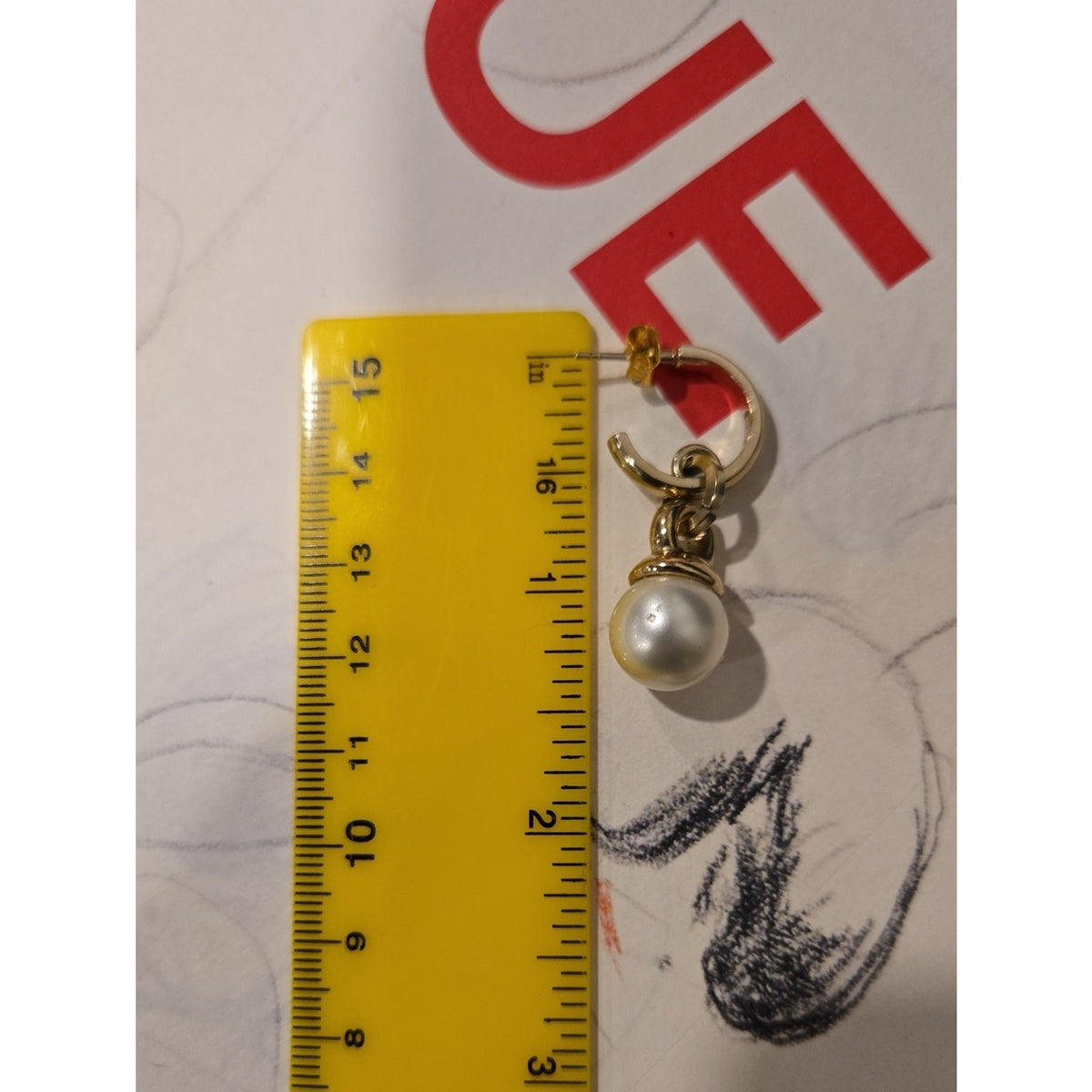 #204 CHANEL Coco Mark A22B Piercing jewelry GP x rhinestone Earrings