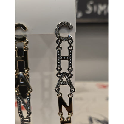#202 - CHANEL B20 Pearl/Crystal Bright Young Things Earrings Gold Ruthenium