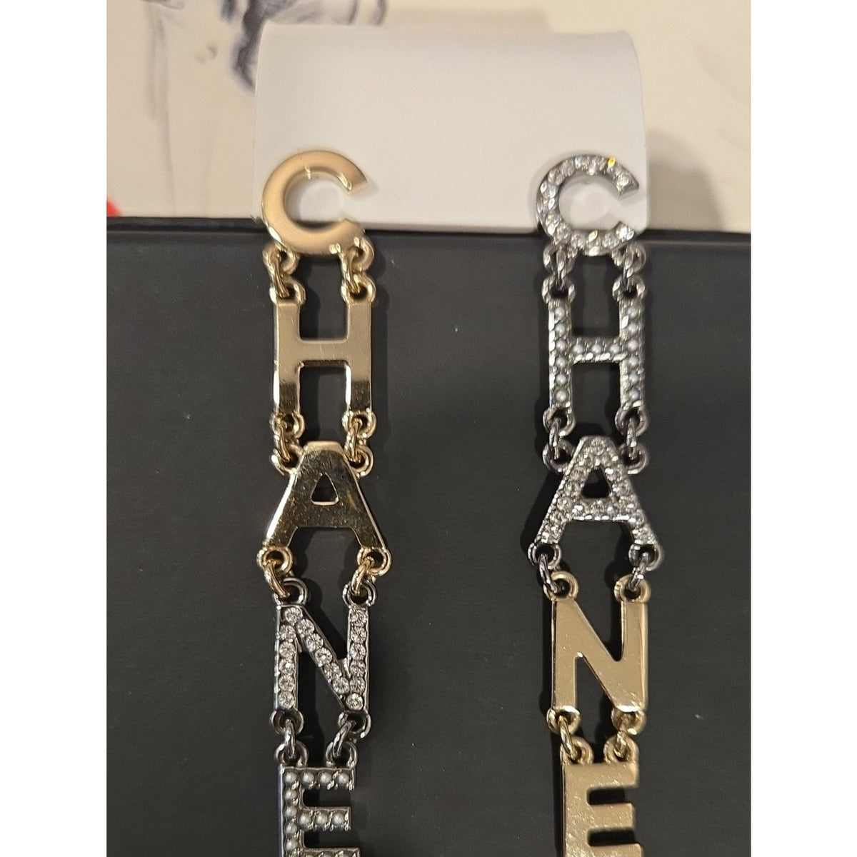 #202 - CHANEL B20 Pearl/Crystal Bright Young Things Earrings Gold Ruthenium