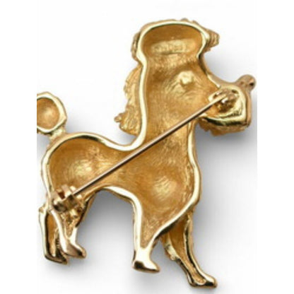 #137 - Christian Dior Pin Brooch Toy Poodle Dog Motif Rhinestone Gold