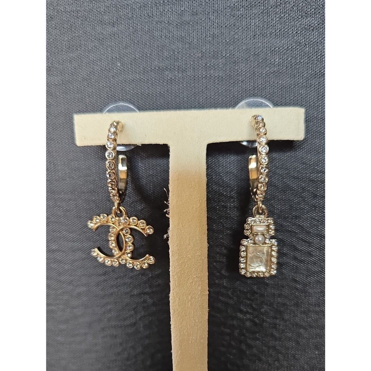 #192 - Chanel 2023 CC Logo & Perfume Bottle Drop Earrings